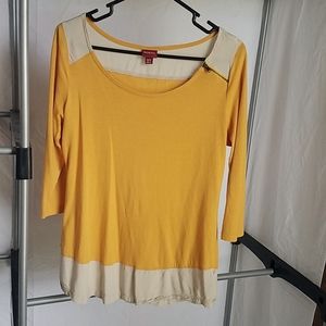 Yellow Merona 3/4 sleeve shirt, medium